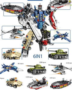 6 in1 Mecha Bot Excavator Transformers (709pcs)