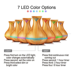 Essential Oil Diffuser & Humidifier For Ultrasonic Aromatherapy