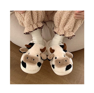 Fuzzy Cow slipper