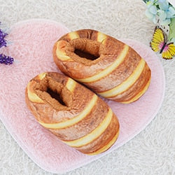 Baked Bread Plush Slippers