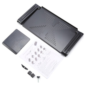 Adjustable Ergonomic Portable Aluminum Laptop Desk. (Mouse Pad Included)