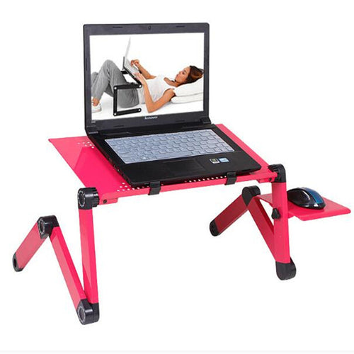 Adjustable Ergonomic Portable Aluminum Laptop Desk. (Mouse Pad Included)