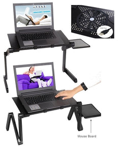 Adjustable Ergonomic Portable Aluminum Laptop Desk. (Mouse Pad Included)