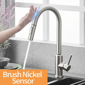 Smart Touch Sensor Pull-out Kitchen Faucet