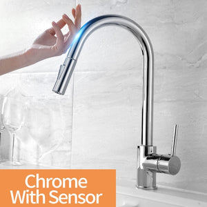 Smart Touch Sensor Pull-out Kitchen Faucet