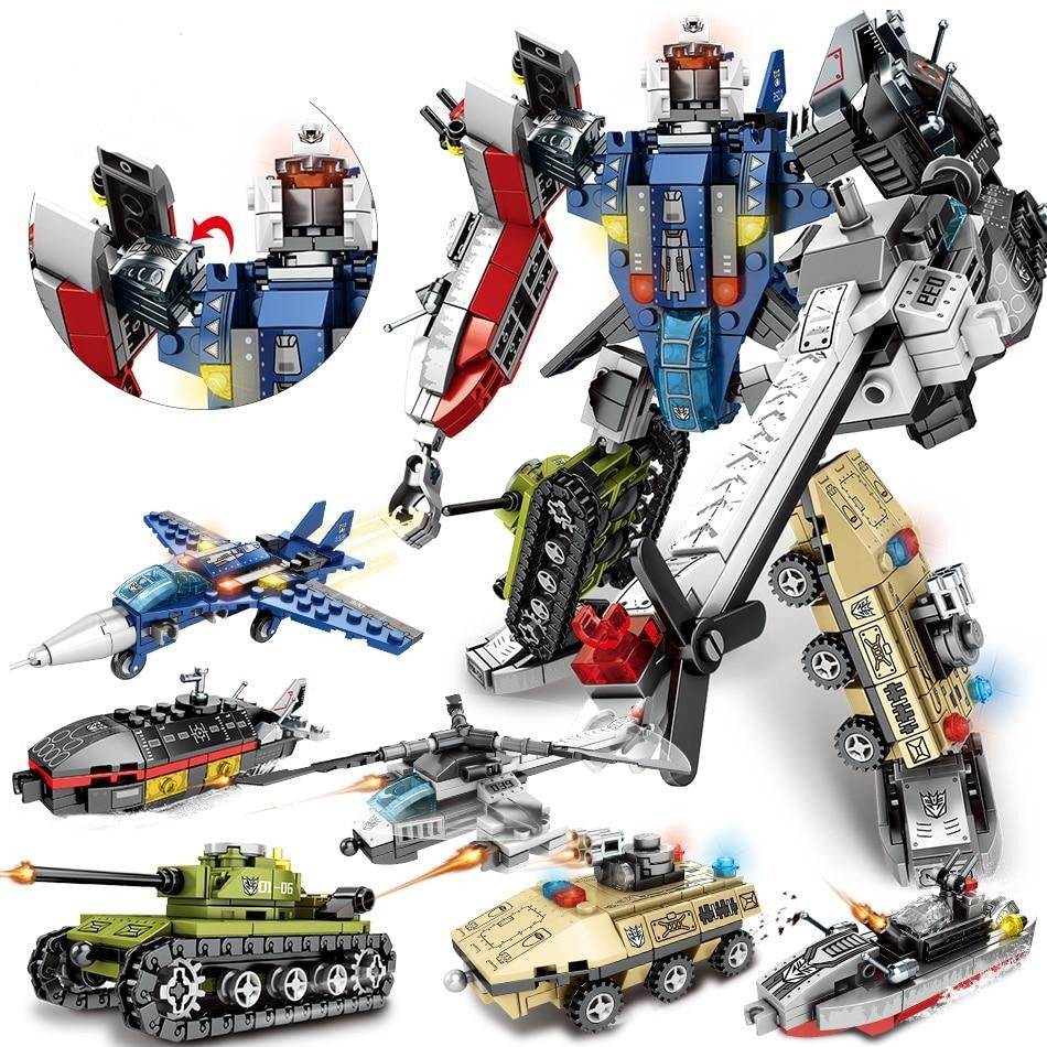 6 in1 Mecha Bot Fleet Transformers  (733pcs)