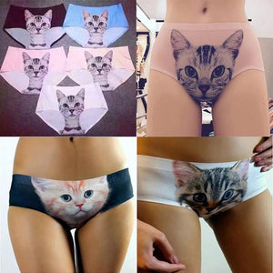 Womens 3d Print Cats Underwear