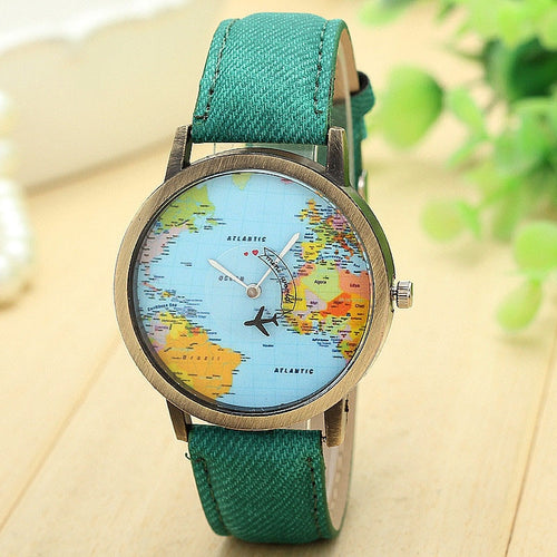 Voyager™  Unisex World-map Watch