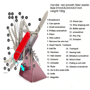 Swiss Army Knife 15 In 1 Multi Tool (30 Features)