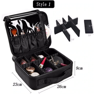 Makeup Cosmetic Bag w/ Portable Case For Travel & Home